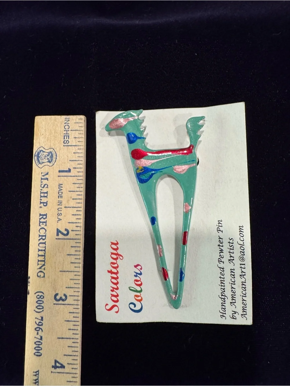 Artisan Turquoise Enamel Brooch with Multicolor Accents